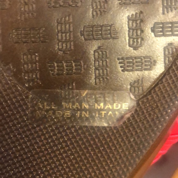 Beautiful Rhinestone Red Leather Women’s Shoes Made in Italy Size 11 - Picture 9 of 17